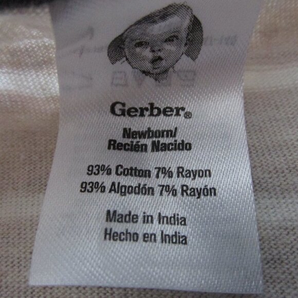 Gerber Zip Front Footed Sleeper Boys Size Newborn Brown Striped Footie Pajamas - Picture 3 of 3